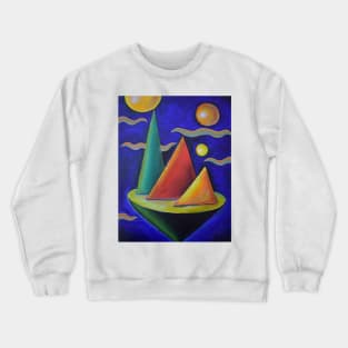 Oil Painting - Flying Island III, 2011 Crewneck Sweatshirt